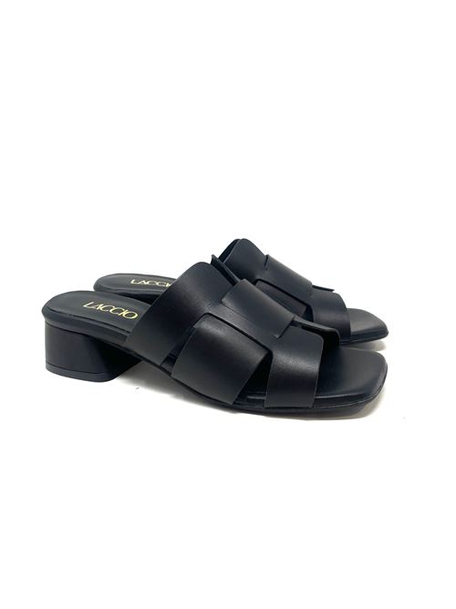 Ciabattina donna con tacco IL LACCIO | B605VITELLONERO